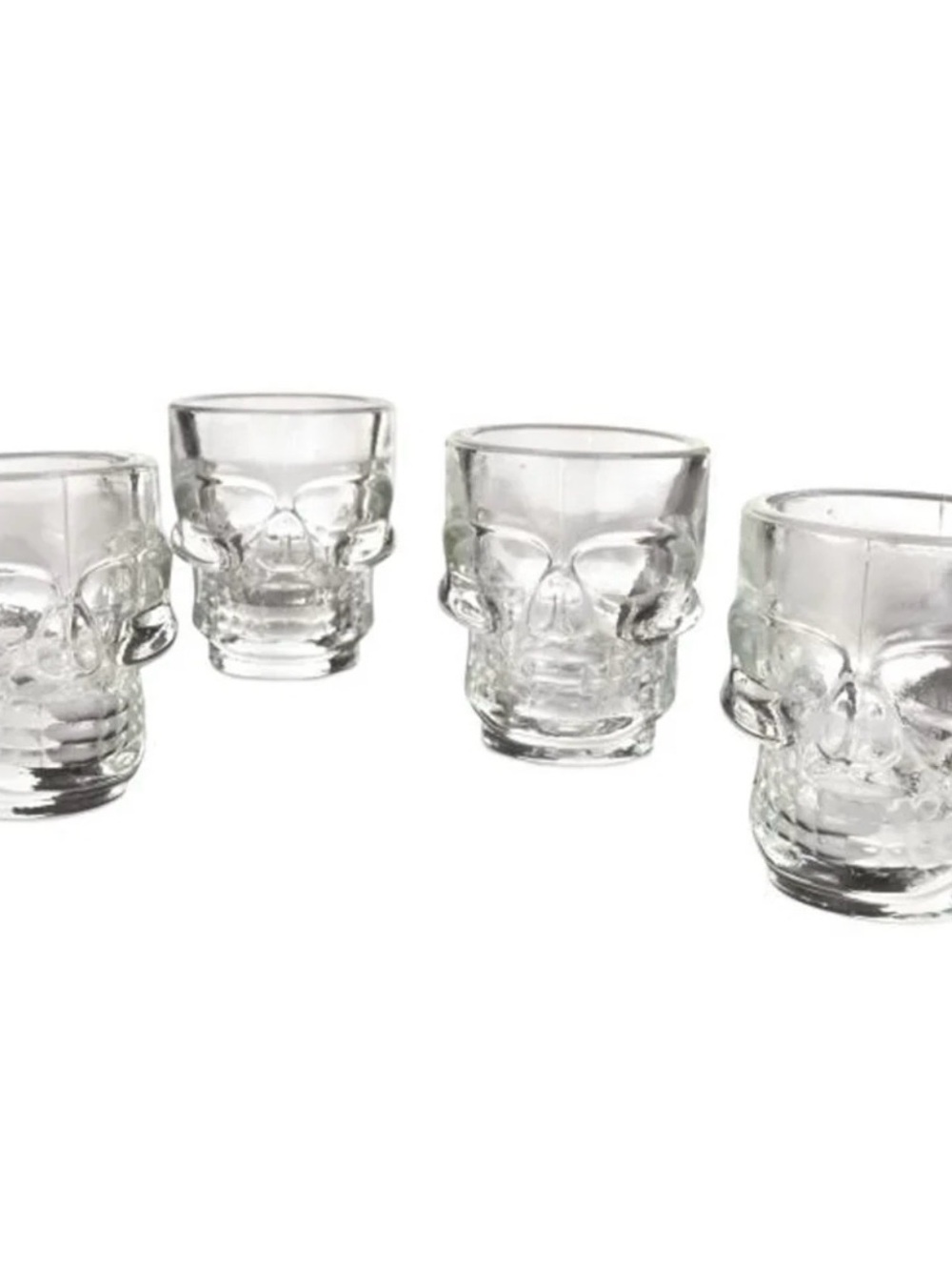 🆕Set Of 6 Glass Skull Shot Glasses
